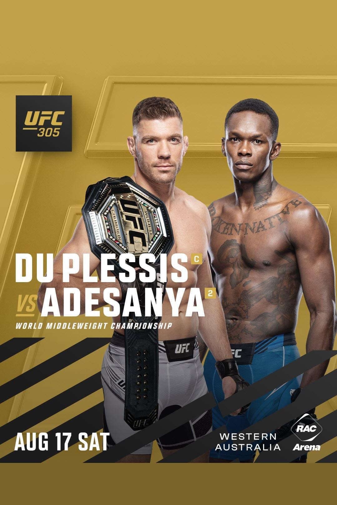 UFC 305: du Plessis vs. Adesanya poster