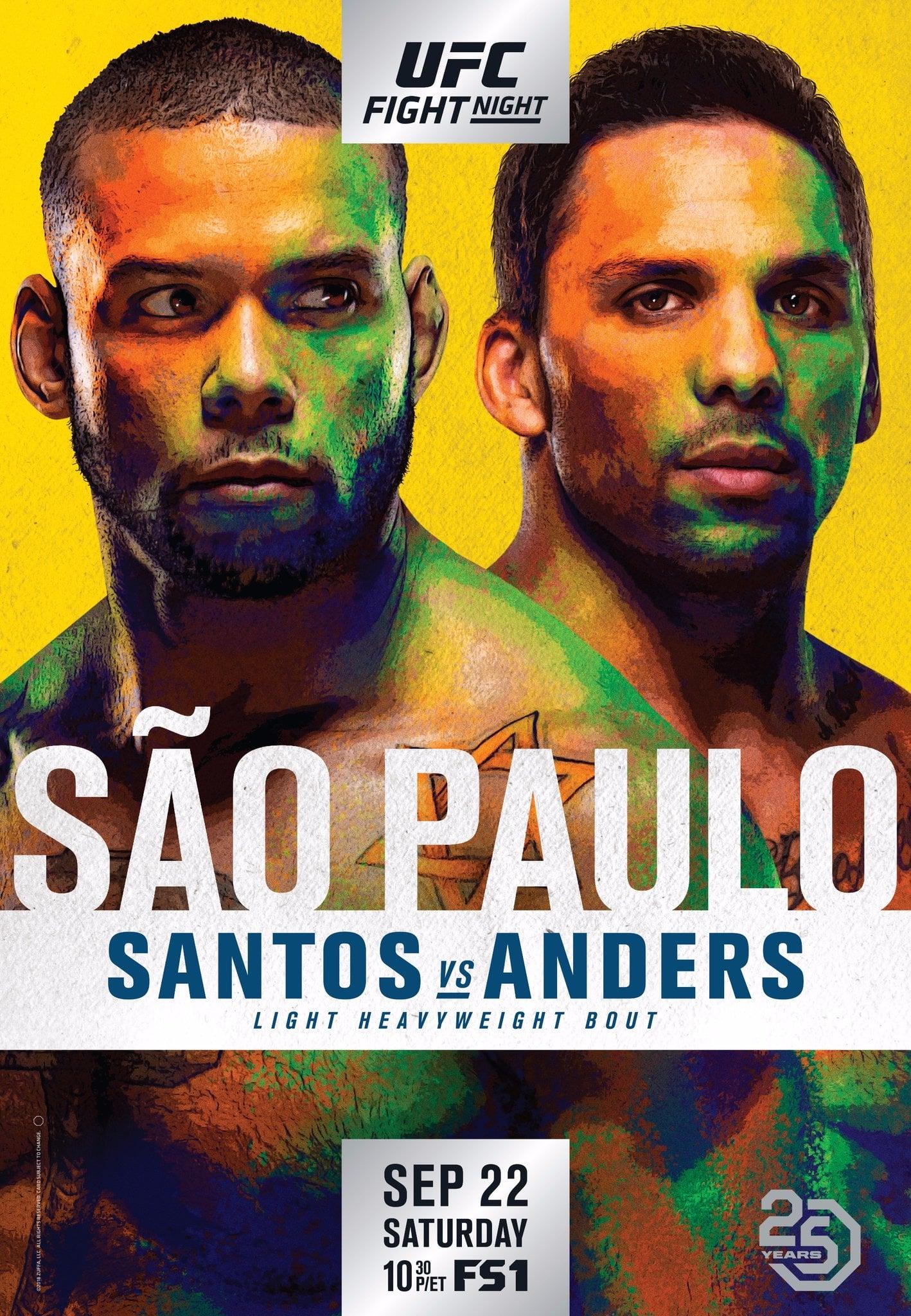 UFC Fight Night 137: Santos vs. Anders poster