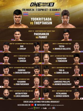 ONE Friday Fights 10: Yodkrisada vs. Thepthaksin poster