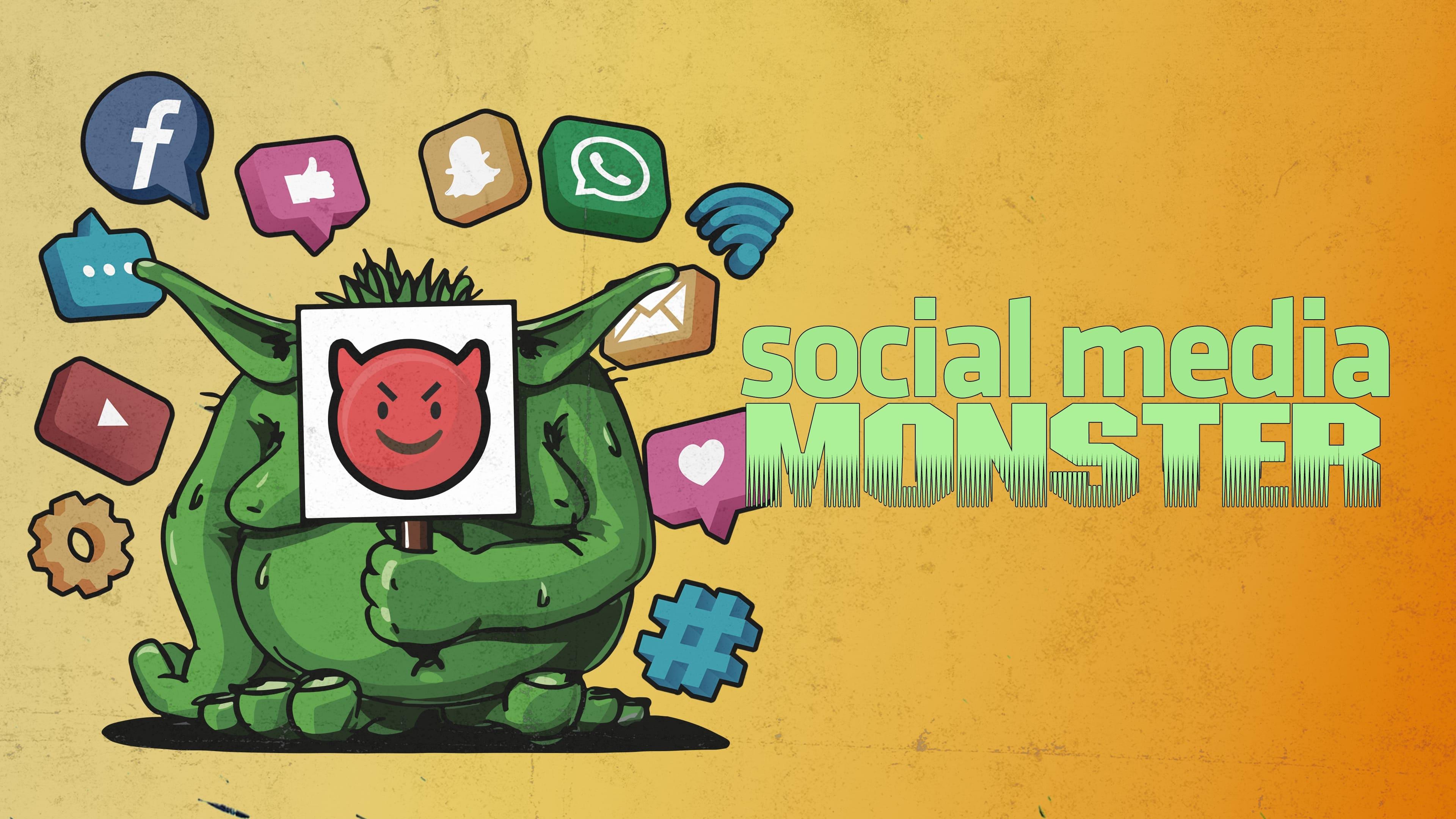 Social Media Monster backdrop