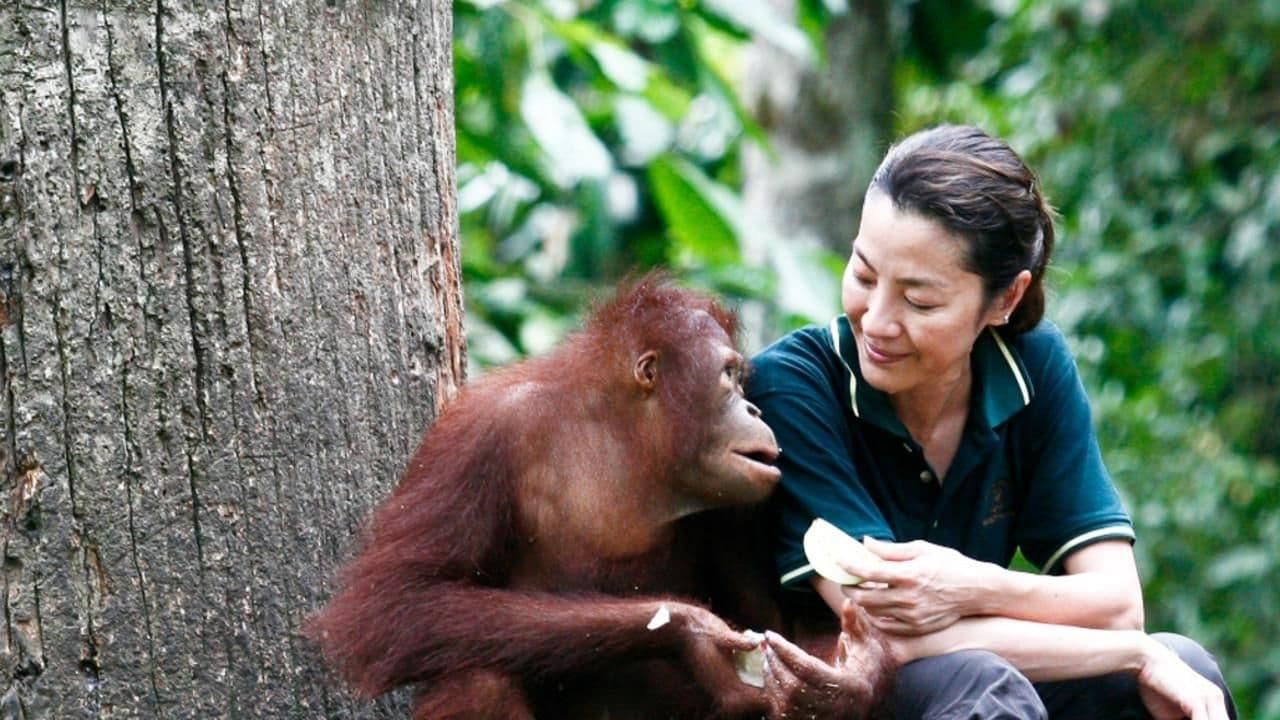 Among the Great Apes with Michelle Yeoh backdrop