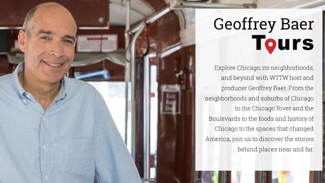 Chicago Tours with Geoffrey Baer backdrop