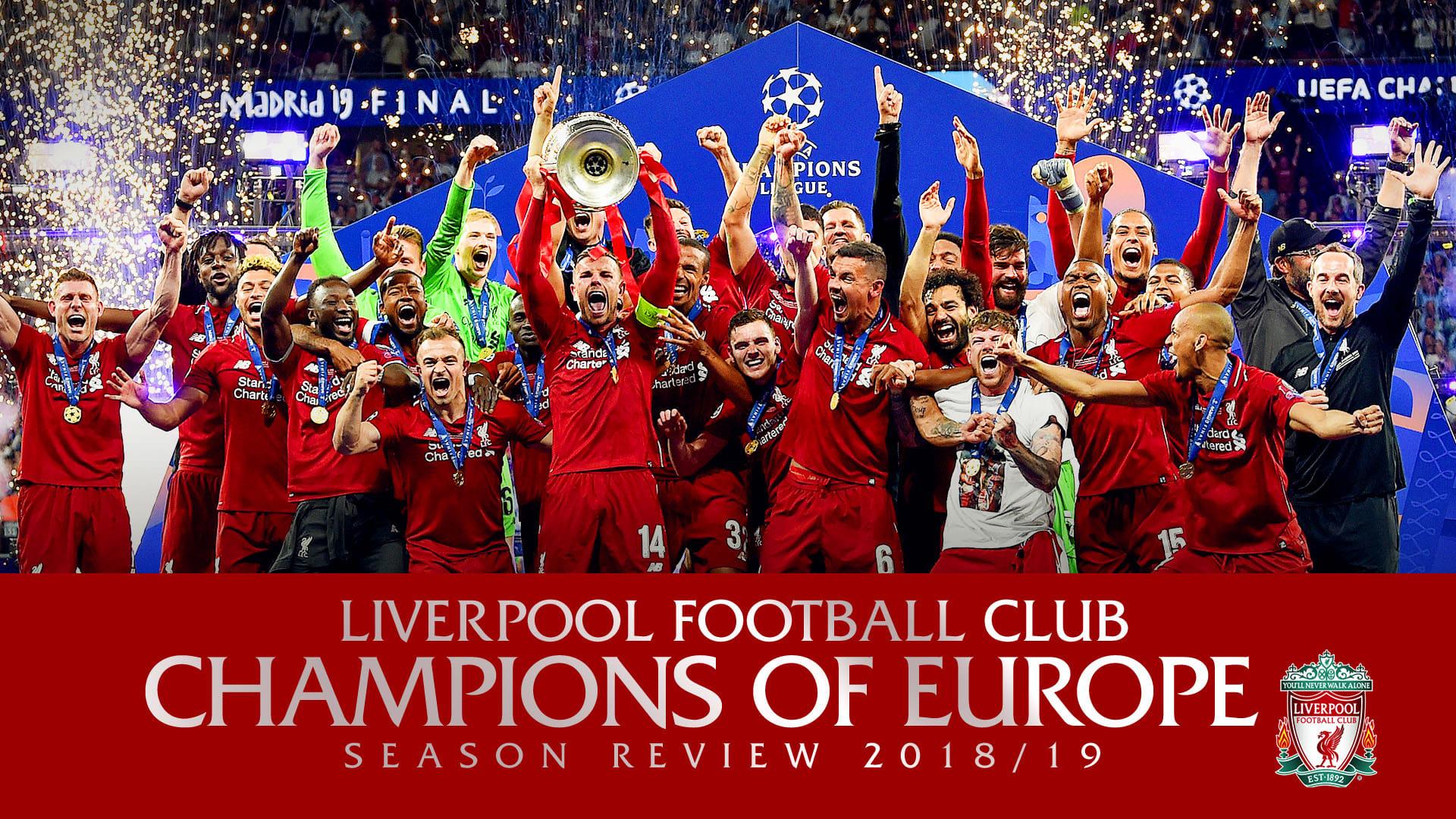 Liverpool Football Club Champions of Europe Season Review 2018/19 backdrop