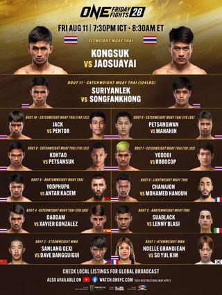 ONE Friday Fights 28: Kongsuk vs. Jaosuayai poster