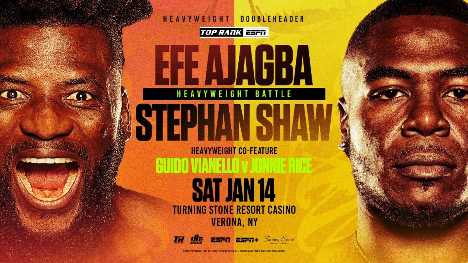 Efe Ajagba vs. Stephan Shaw backdrop