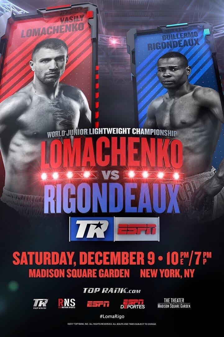 Vasyl Lomachenko vs. Guillermo Rigondeaux poster