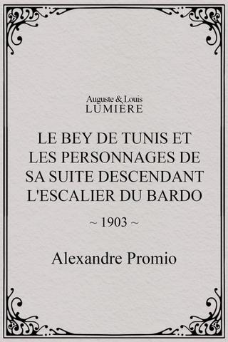 Le Bey de Tunis et les personnages de sa suite descendant l'escalier du Bardo poster