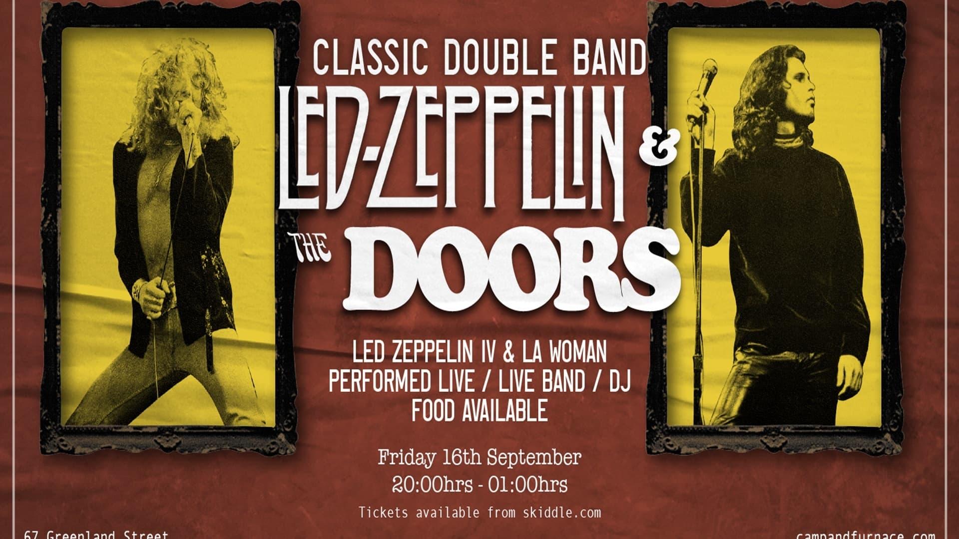 The Doors vs Led Zeppelin backdrop