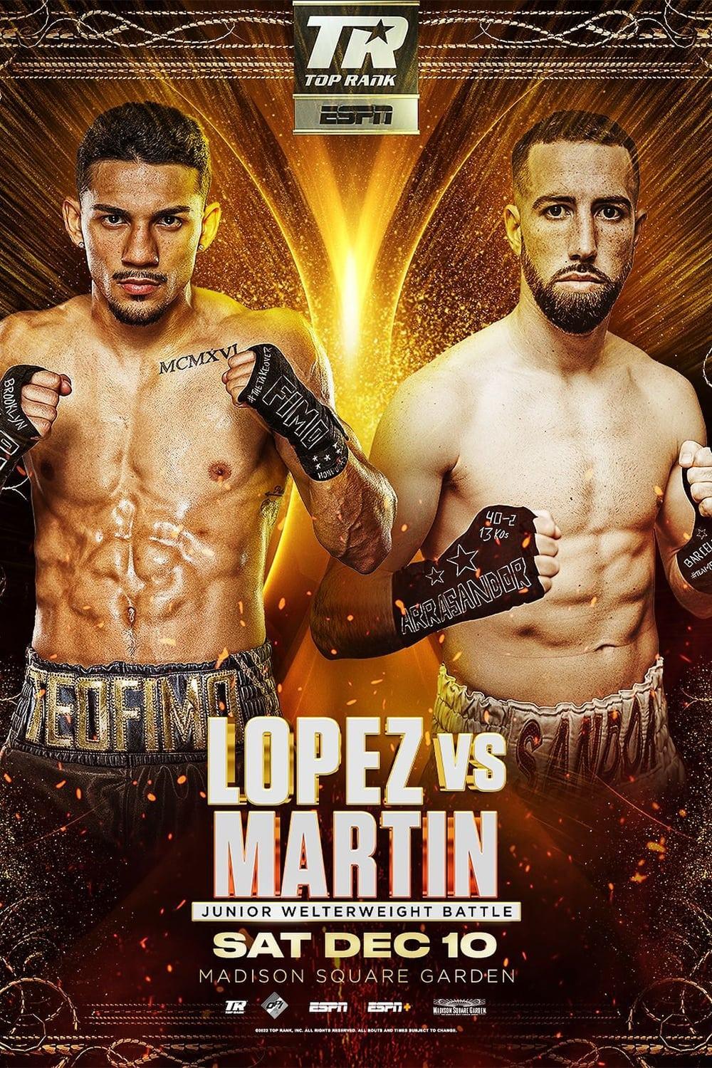 Teofimo Lopez vs. Sandor Martin poster