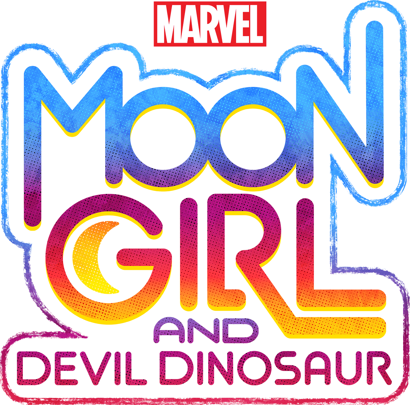 Marvel's Moon Girl and Devil Dinosaur logo