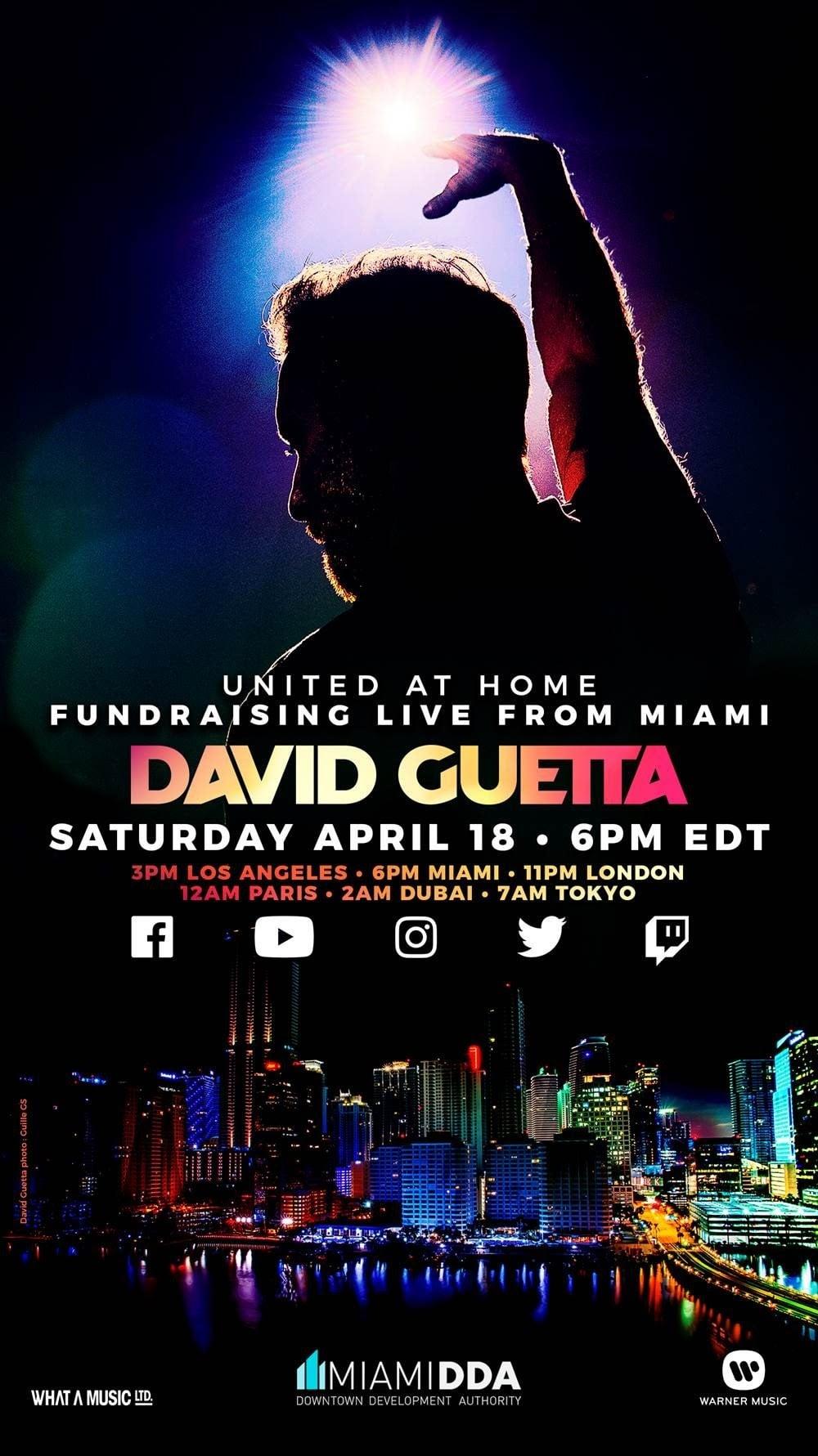 David Guetta | United at Home - Fundraising Live from Miami poster