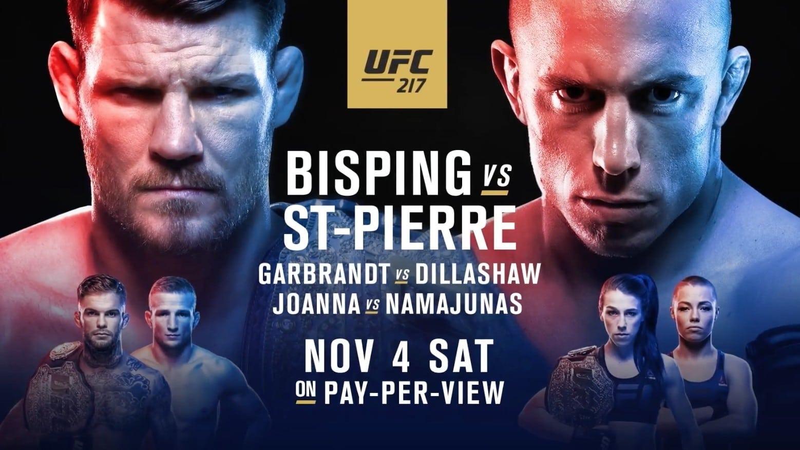 UFC 217: Bisping vs. St-Pierre backdrop