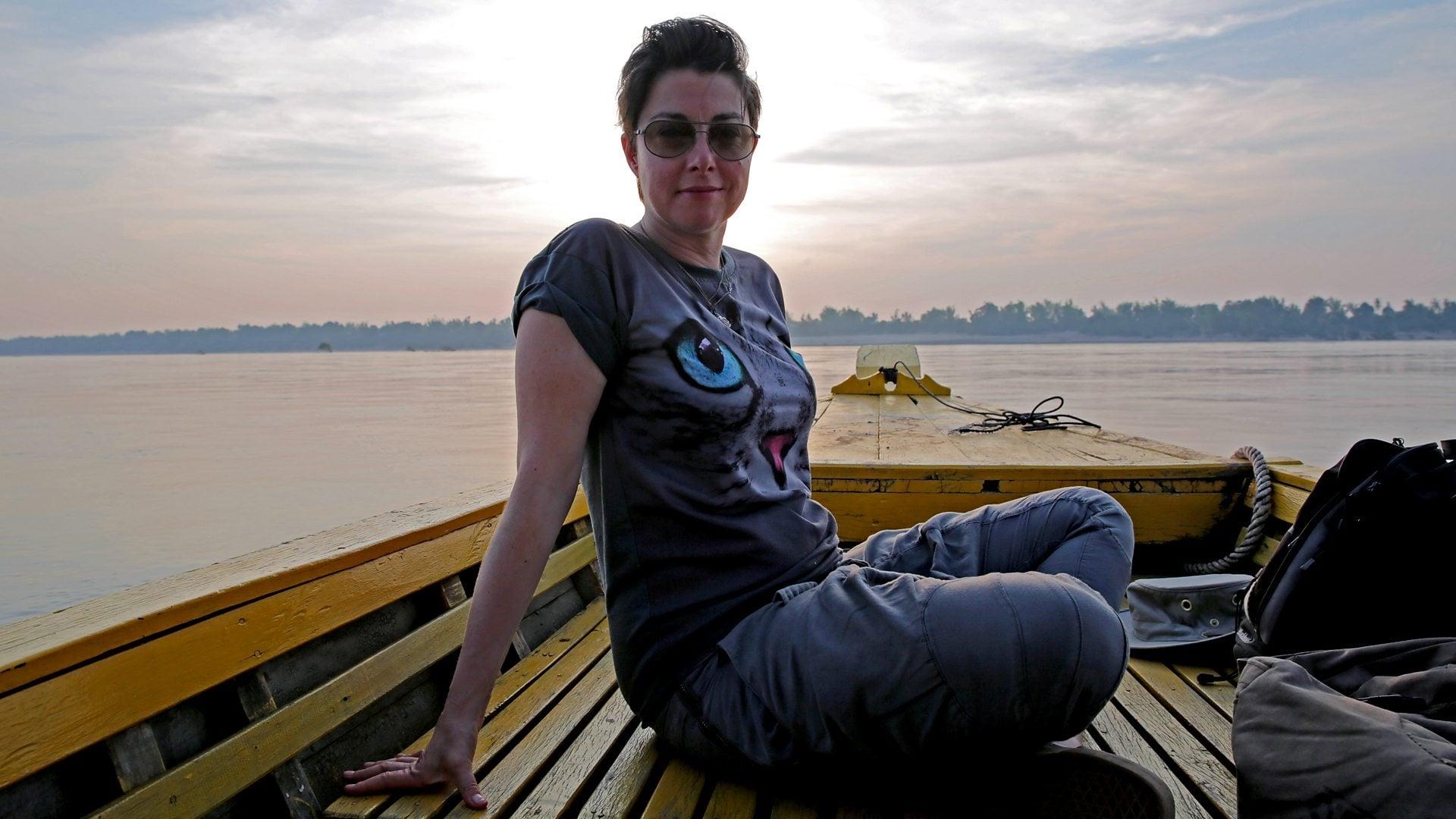 The Mekong River with Sue Perkins backdrop