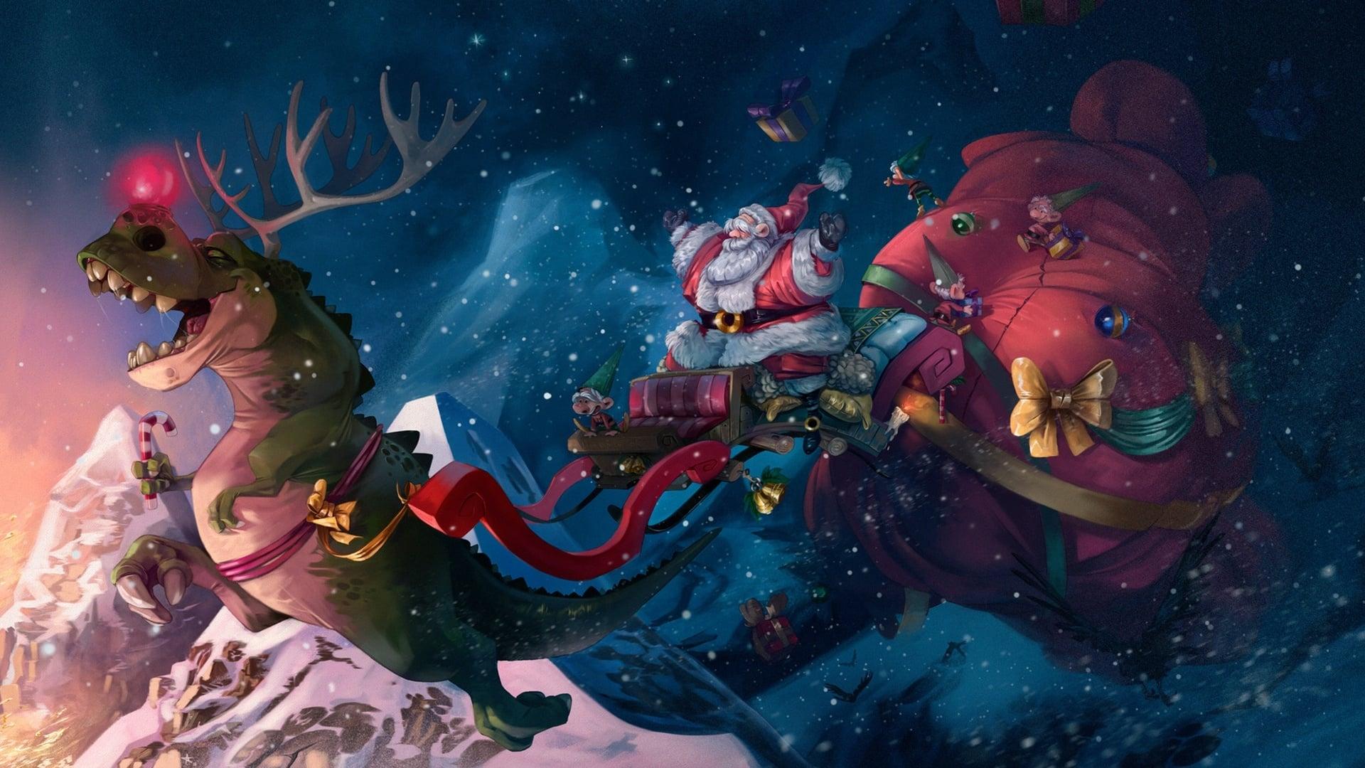 The Christmas Dinosaur backdrop