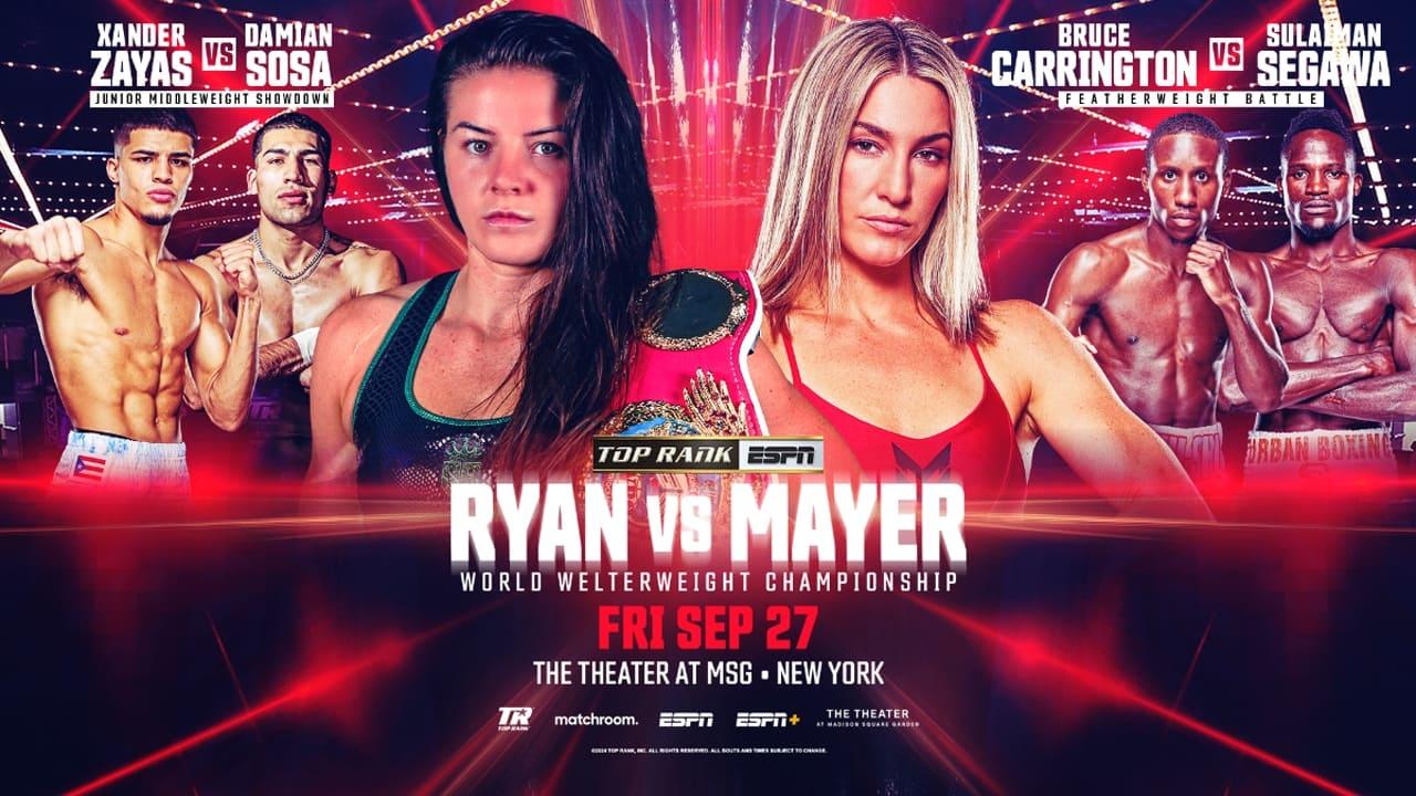 Sandy Ryan vs. Mikaela Mayer backdrop