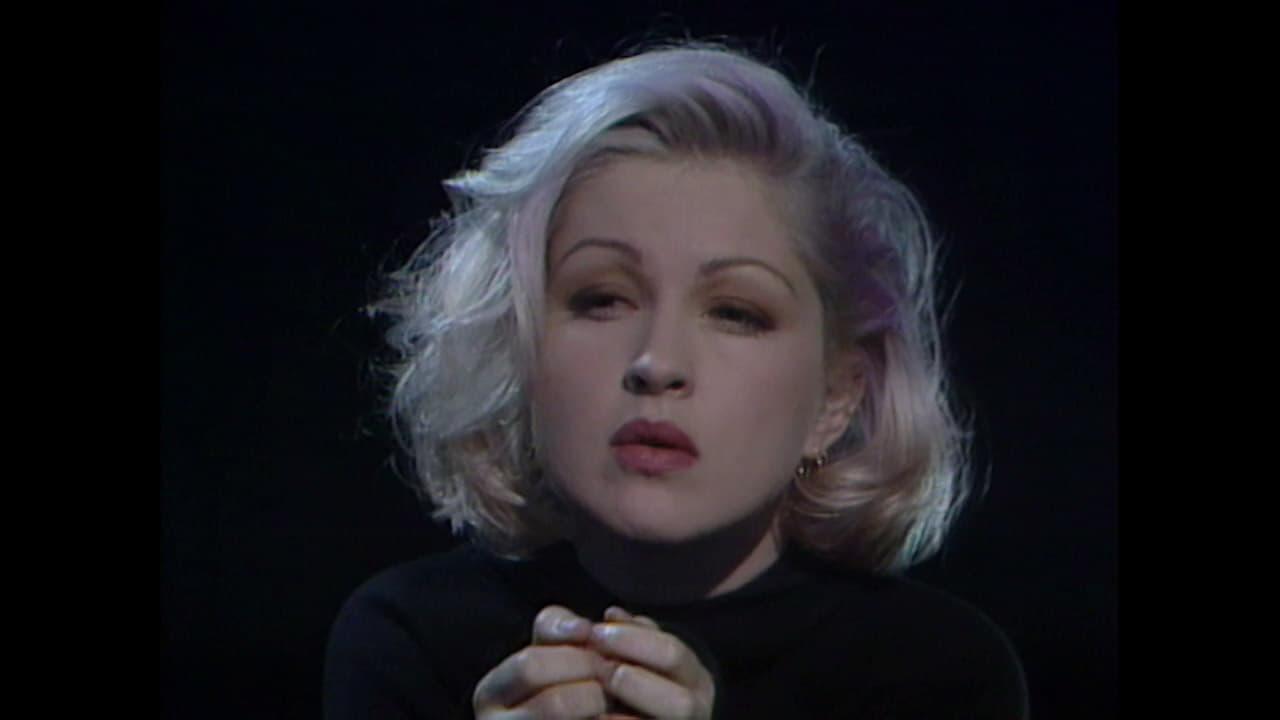 Cyndi Lauper at the BBC backdrop