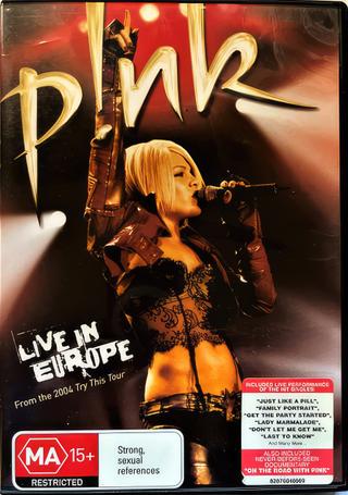 P!nk Live in Europe poster