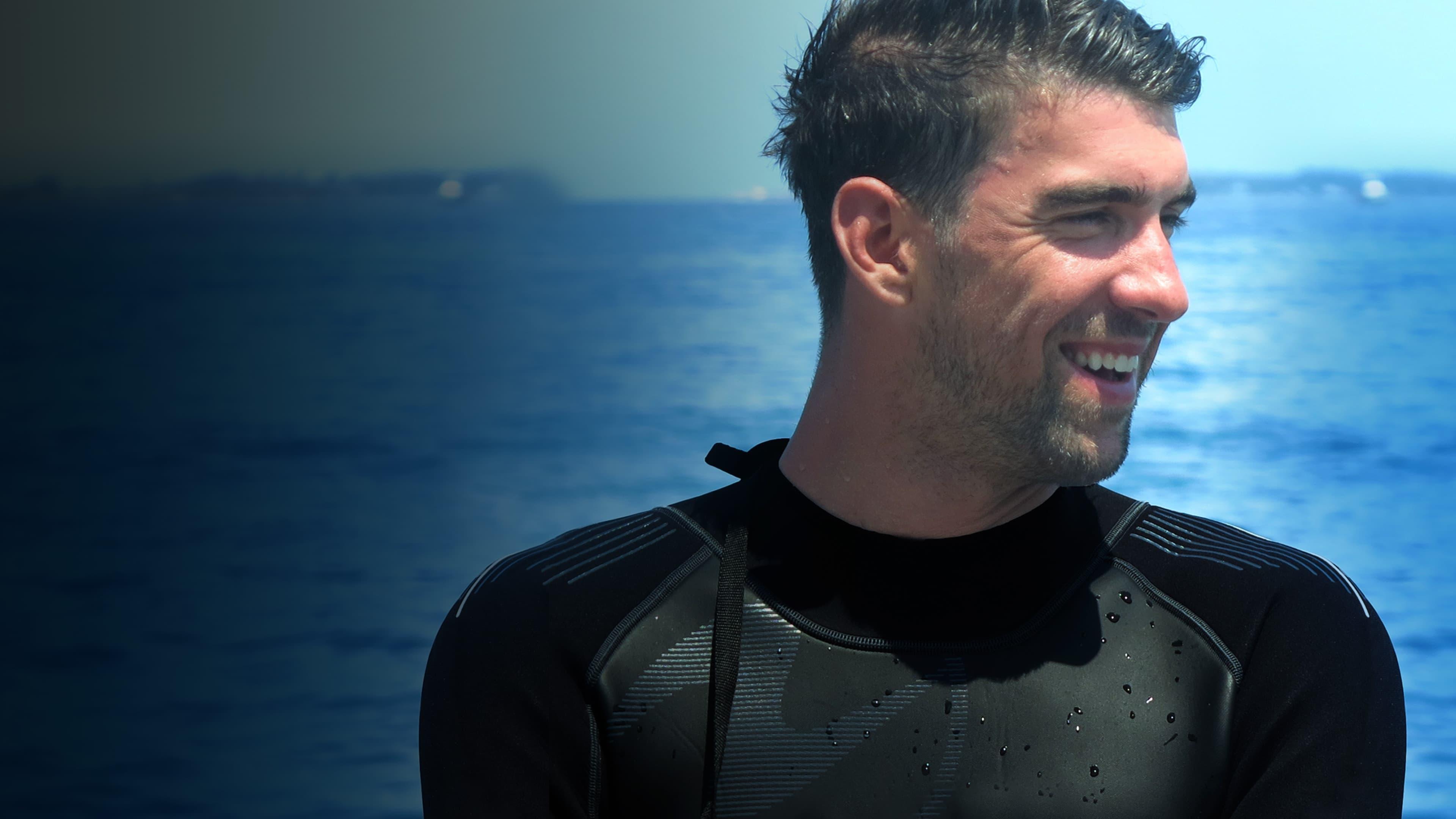 Shark School with Michael Phelps backdrop