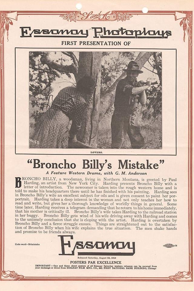 Broncho Billy's Mistake poster