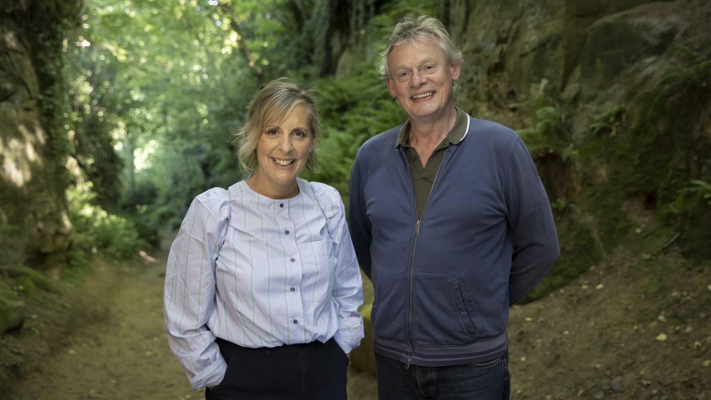 Mel Giedroyc & Martin Clunes Explore Britain by the Book backdrop