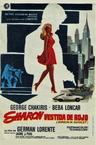 Sharon vestida de rojo poster