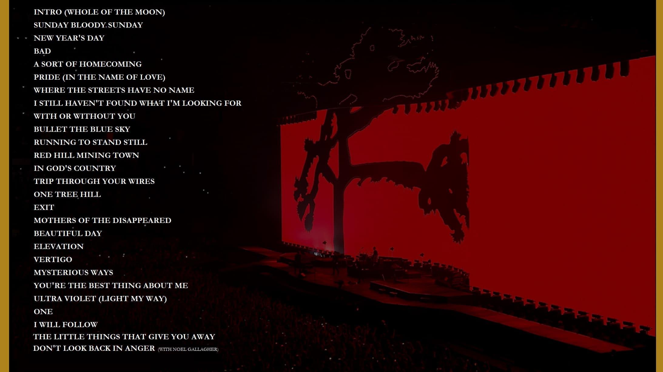 U2: The Joshua Tree Tour 2017 backdrop