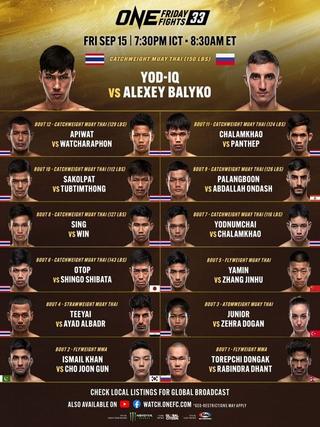 ONE Friday Fights 33: Yod-IQ vs. Balyko poster