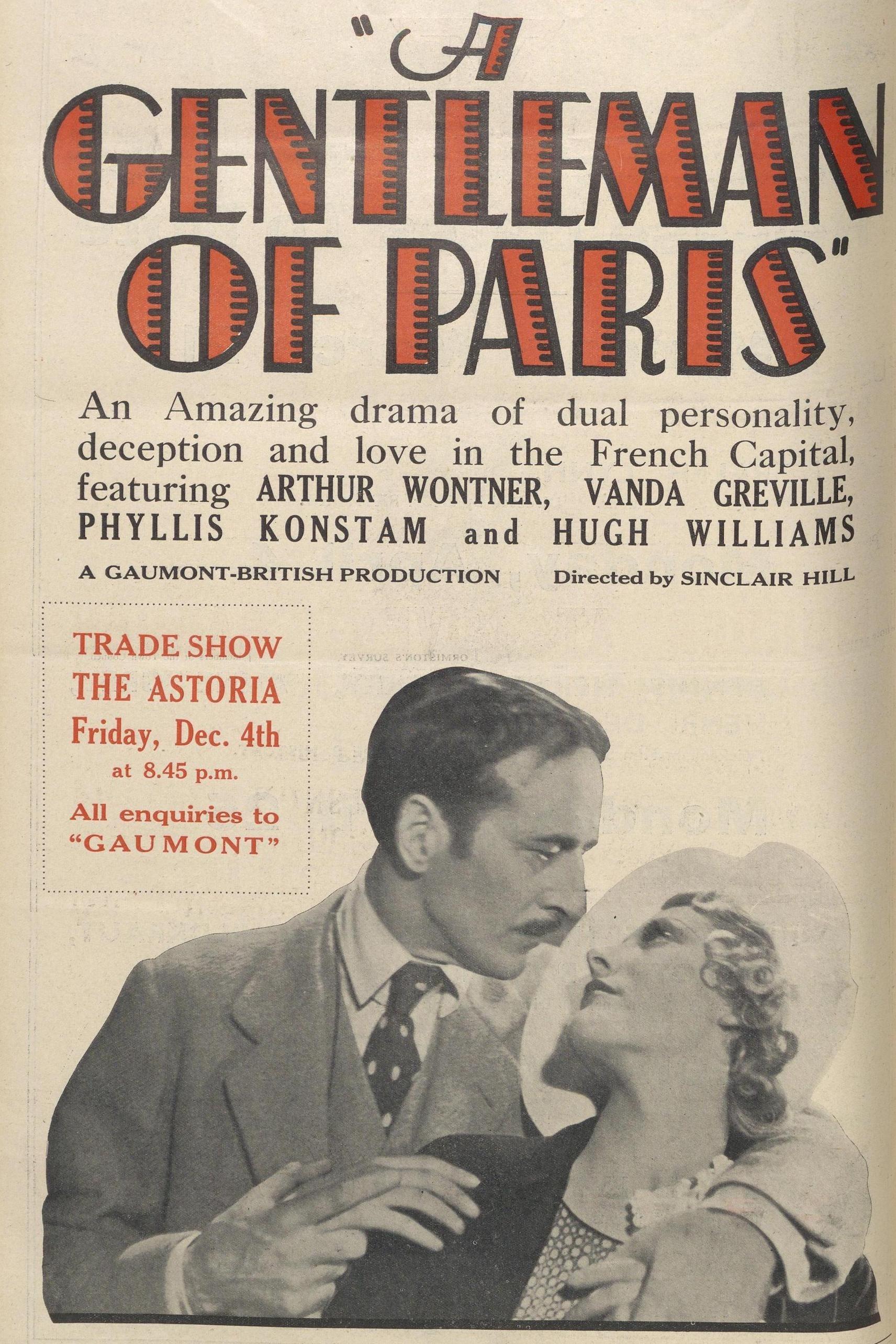 A Gentleman of Paris poster