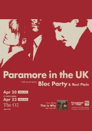 Paramore 2023 - Live In London At The O2 Arena poster