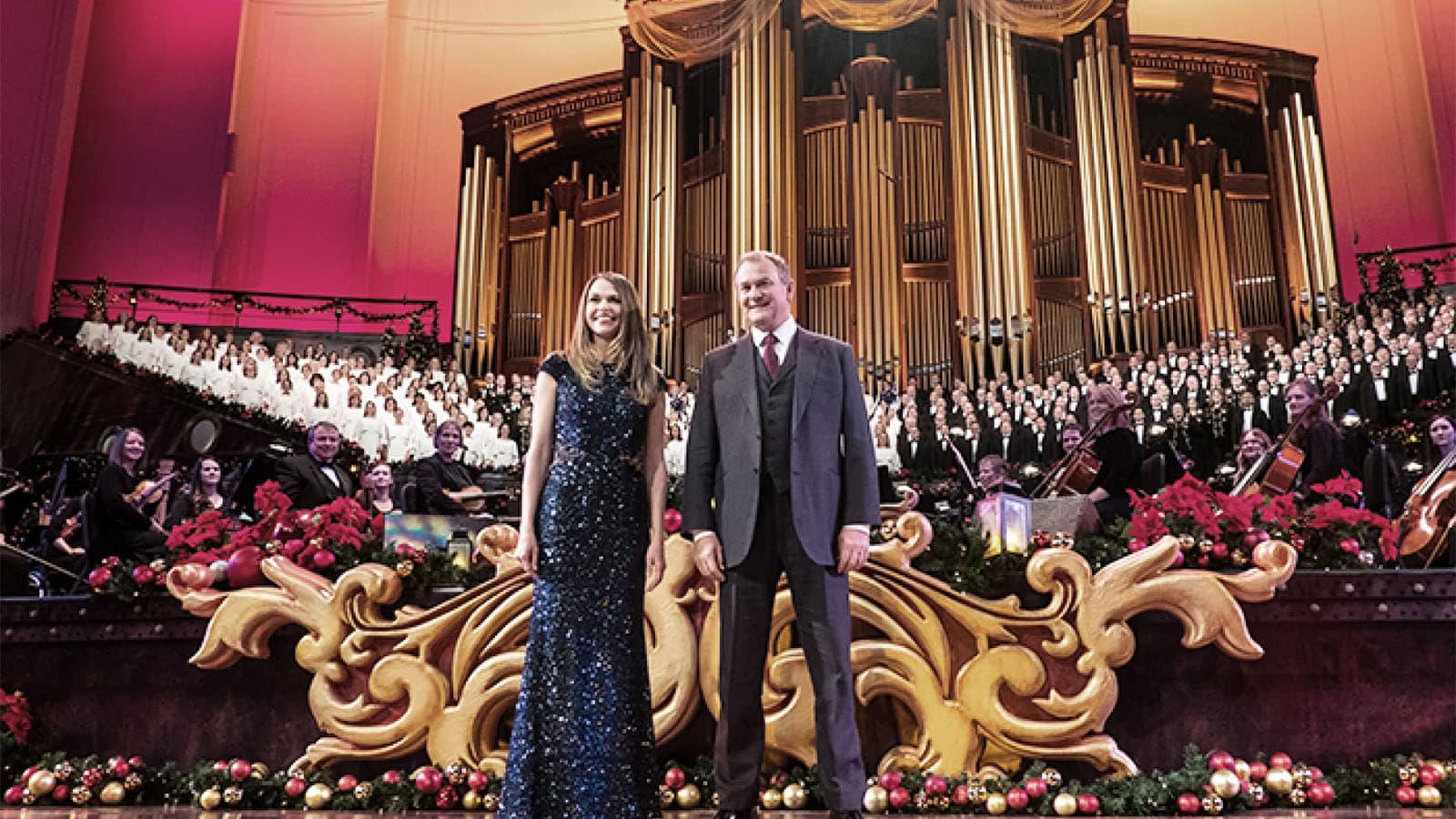 A Merry Little Christmas with Sutton Foster and Hugh Bonneville backdrop