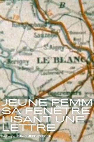 Jeune femme à sa fenêtre lisant une lettre poster