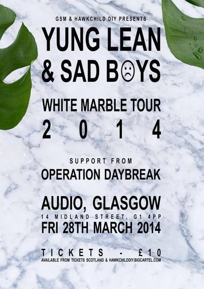 Sadboys: White Marble Tour 2014 poster