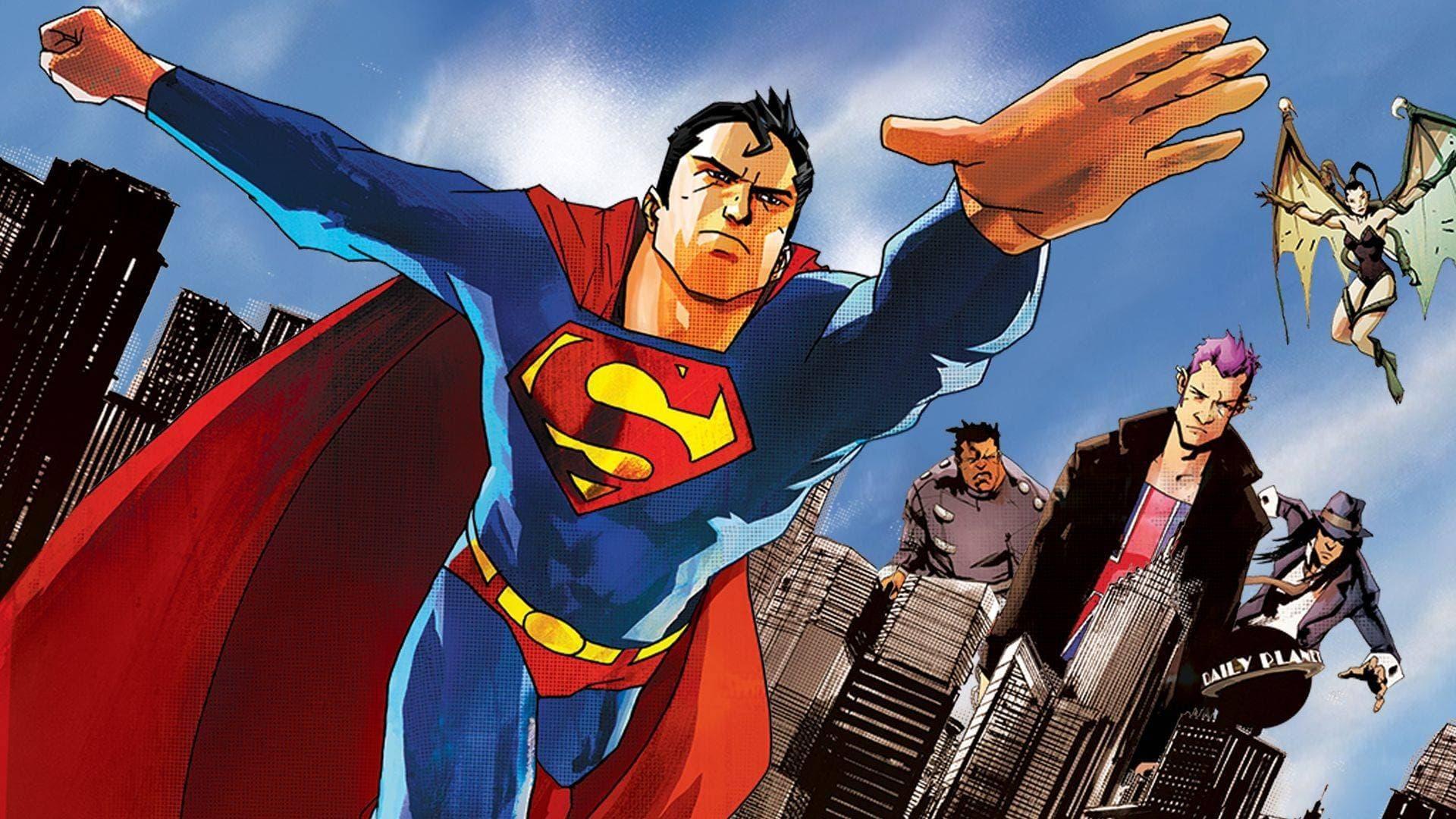 Superman vs. The Elite backdrop