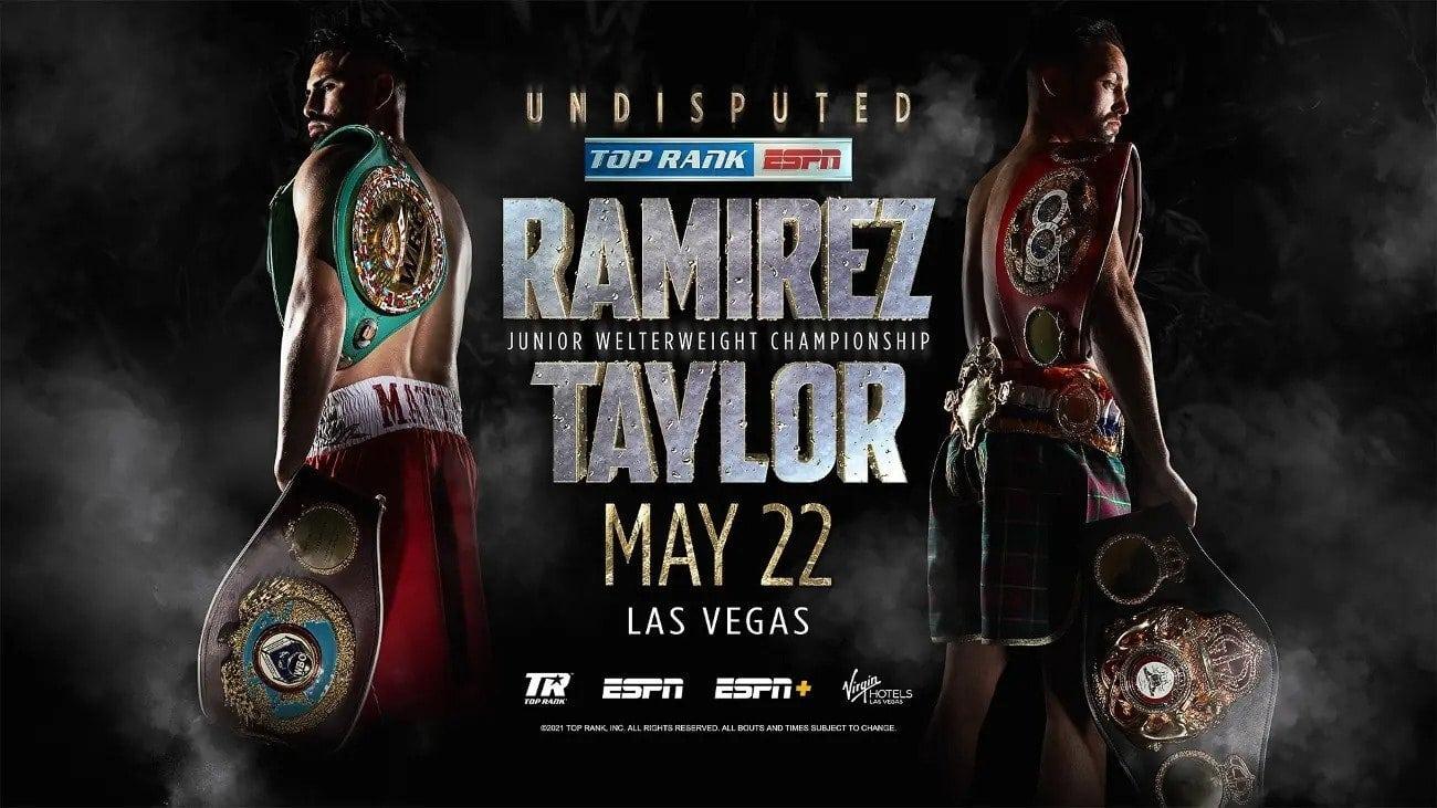 Jose Ramirez vs. Josh Taylor backdrop