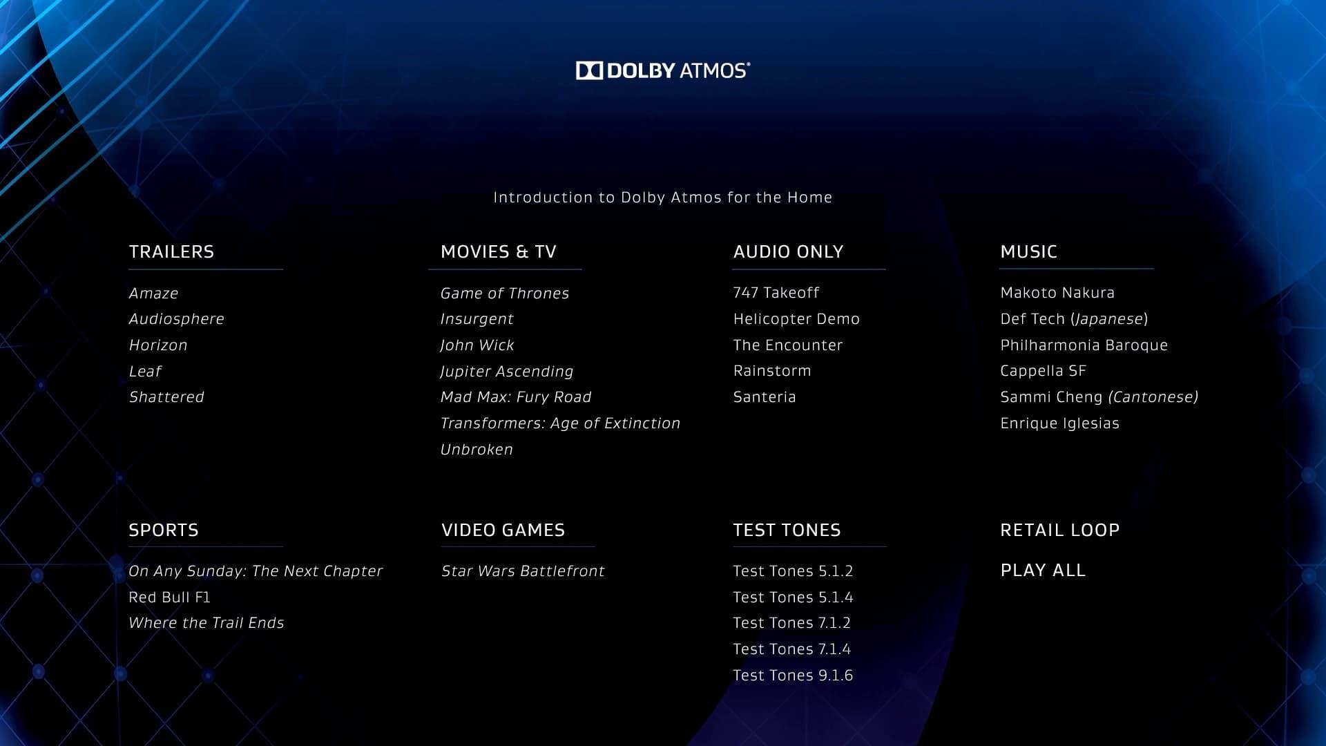 Dolby Atmos® Demo Disc 2015 backdrop