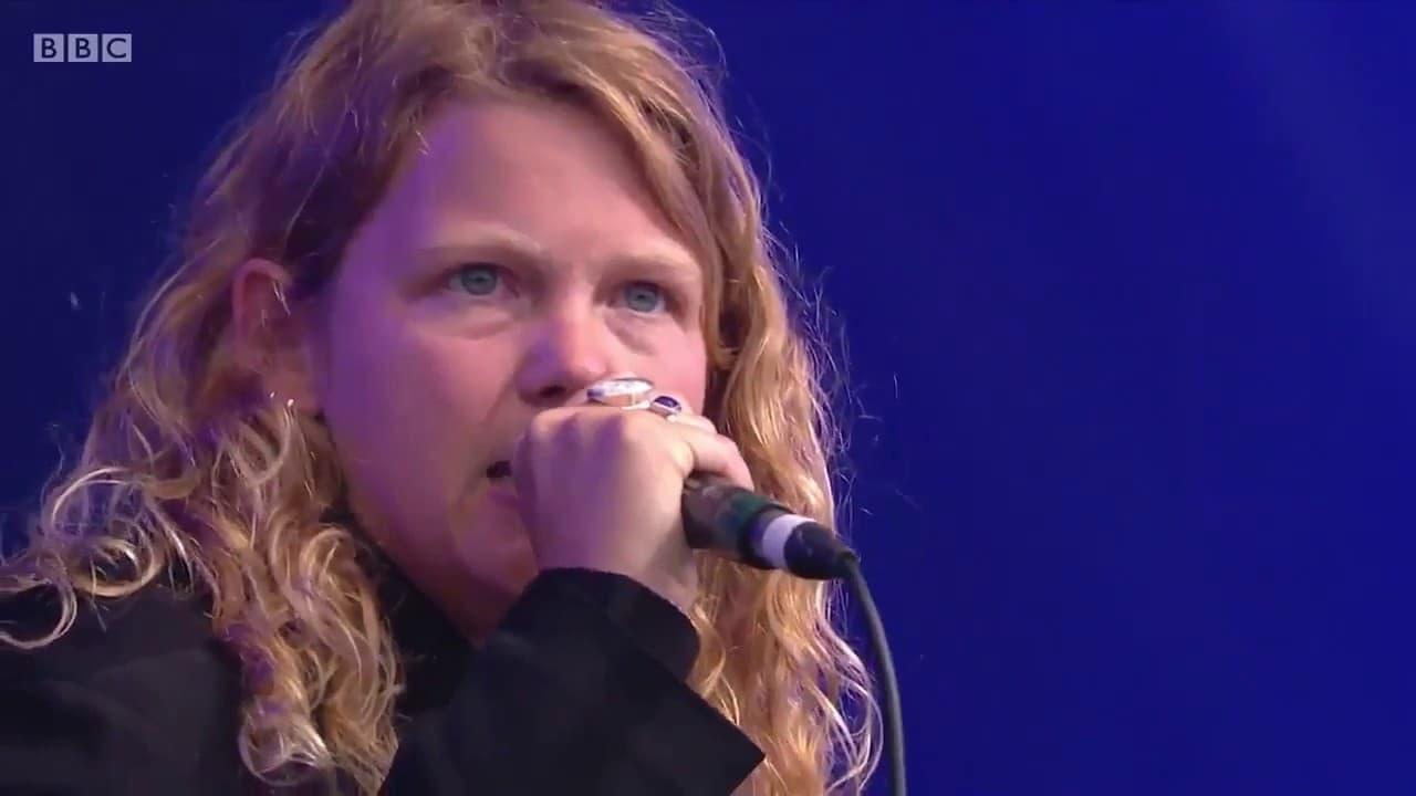 Kate Tempest at Glastonbury 2017 backdrop