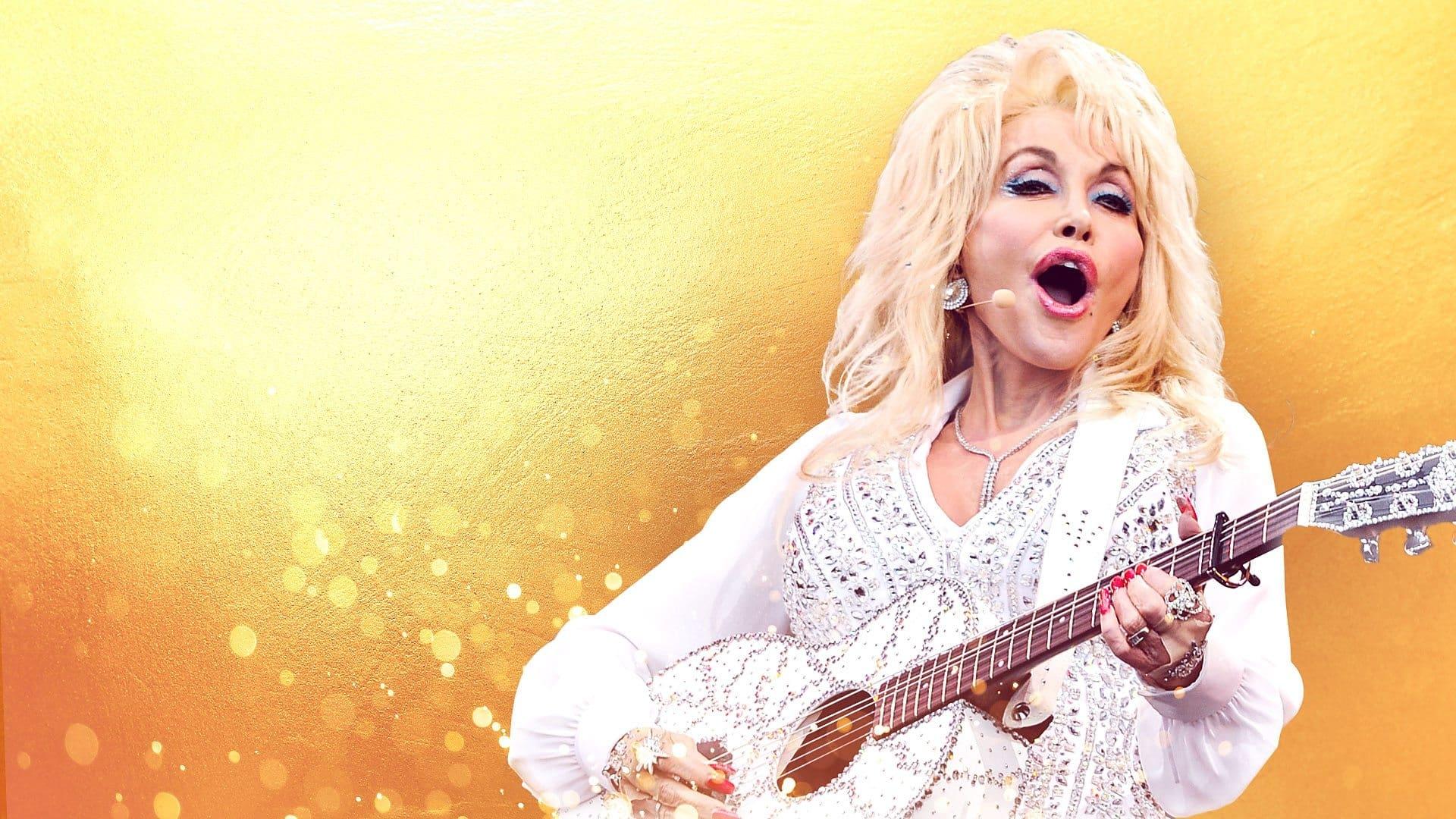 Dolly Parton at the BBC backdrop
