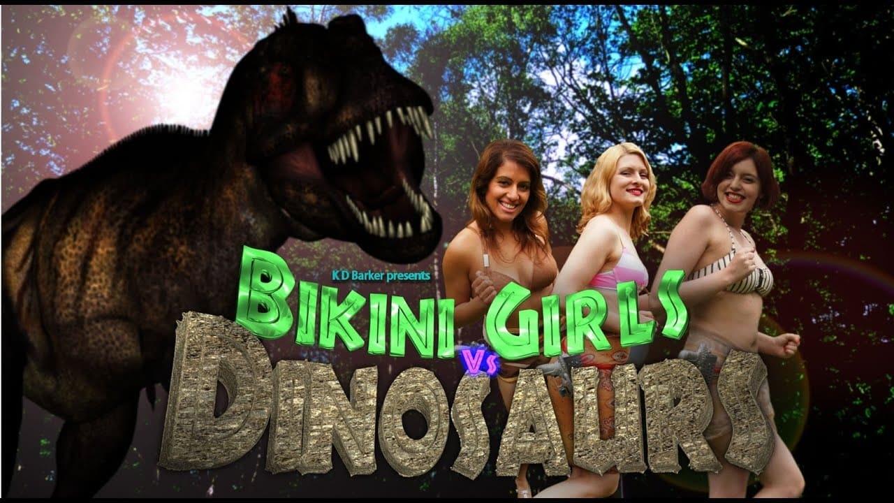 Bikini Girls vs Dinosaurs backdrop