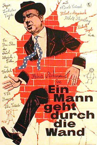 Ein Mann geht durch die Wand poster