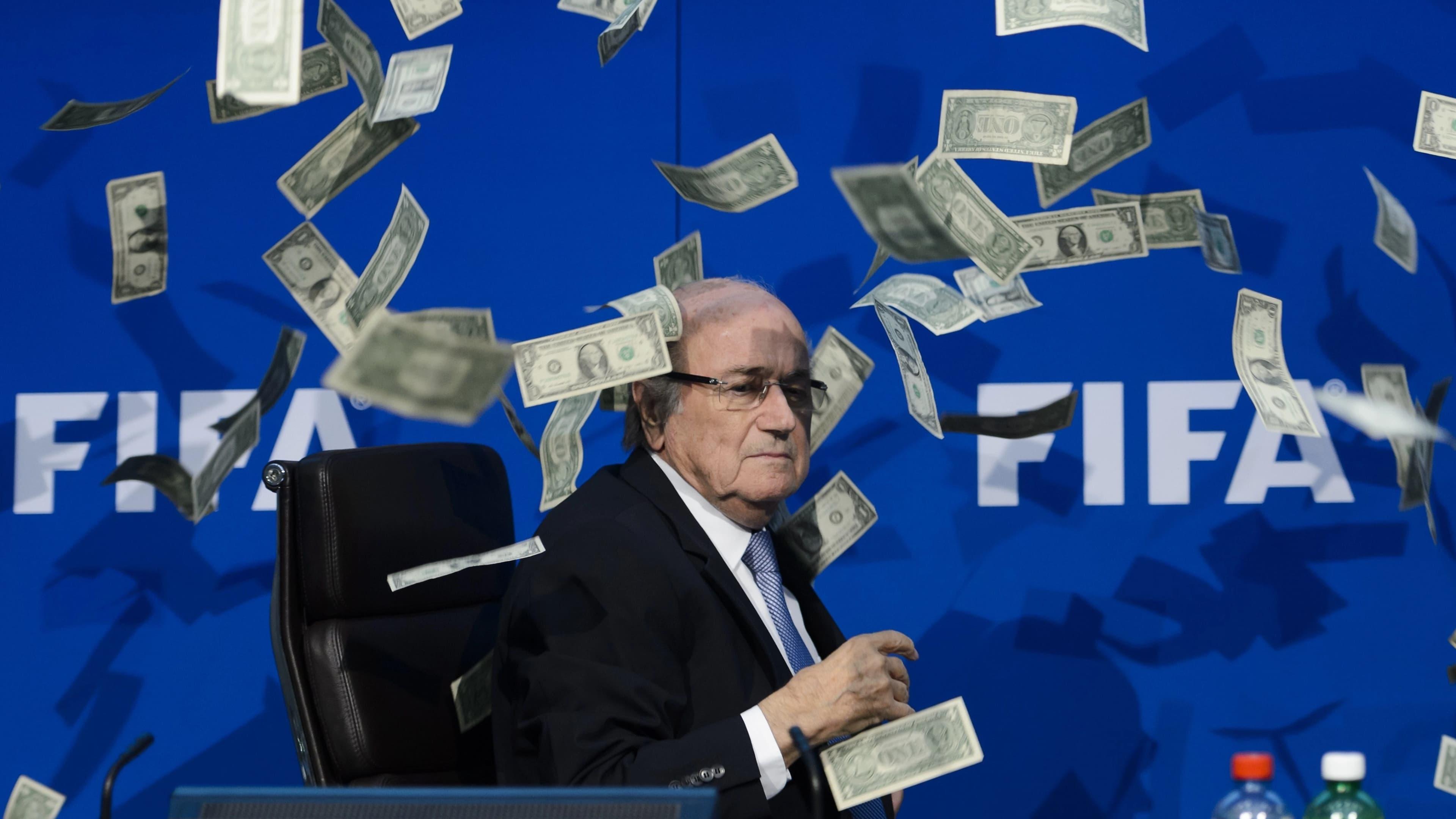 Sepp Blatter backdrop