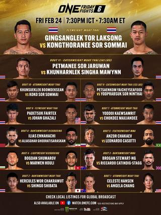 ONE Friday Fights 6: Gingsanglek vs. Kongthoranee poster