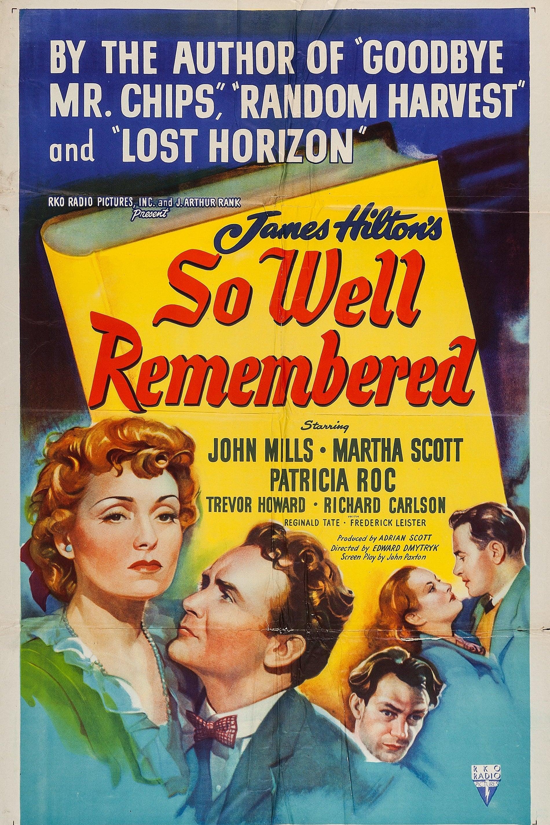 So Well Remembered poster