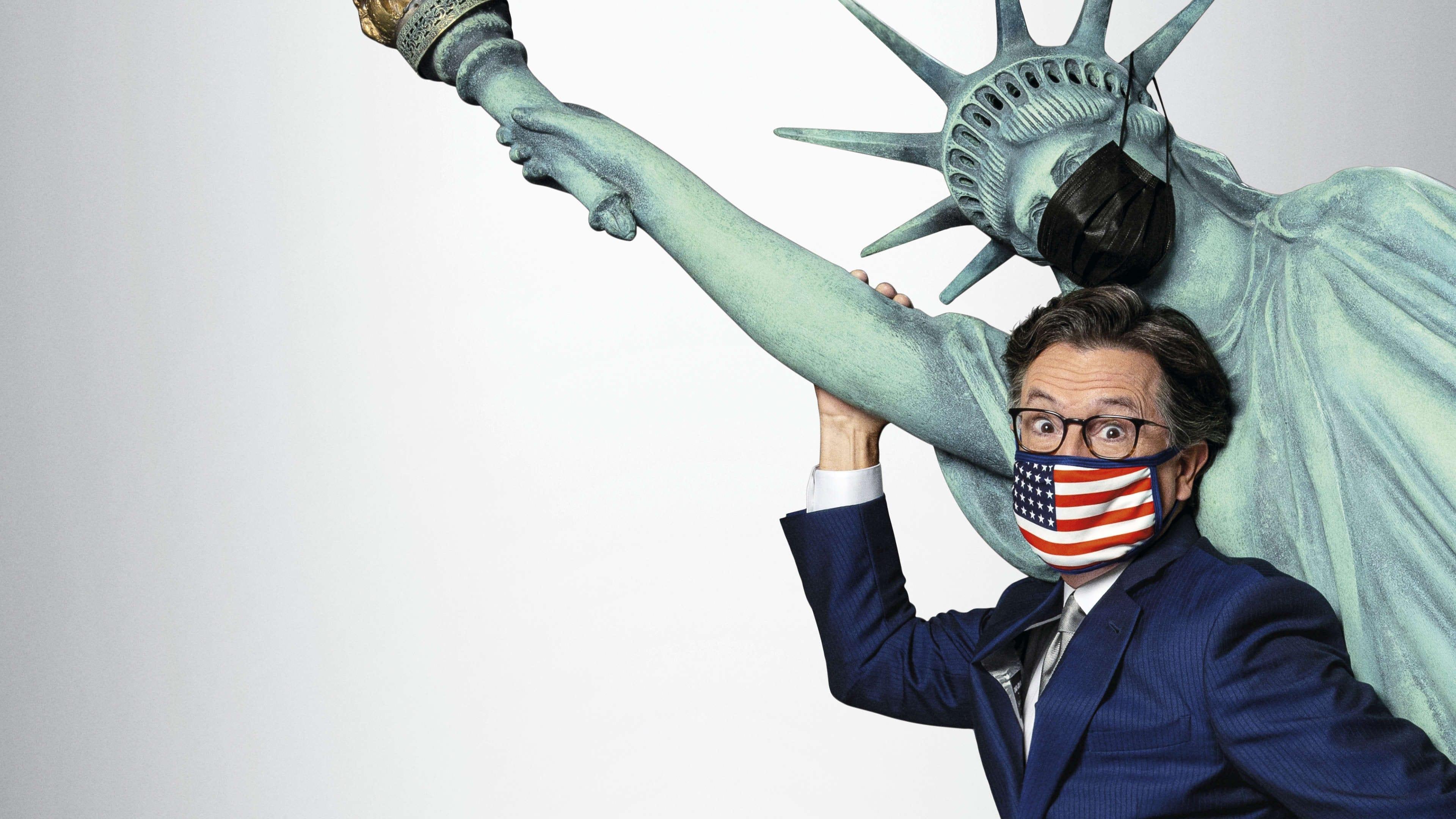 Stephen Colbert's Election Night 2020: Democracy's Last Stand: Building Back America Great Again Better 2020 backdrop