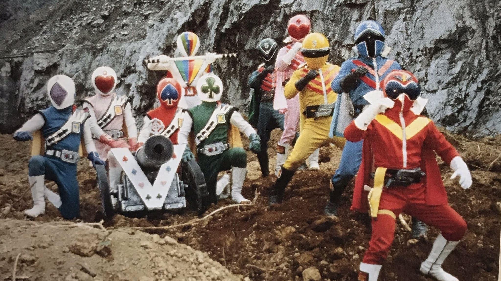 J.A.K.Q. Dengekitai vs. Gorenger backdrop