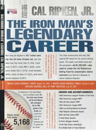 Baltimore Orioles Legends - Cal Ripken Jr. The Iron Man's Legendary Career poster