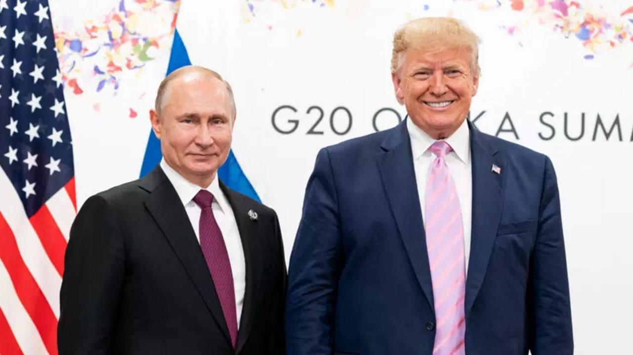 Frenemies: Putin and Trump backdrop