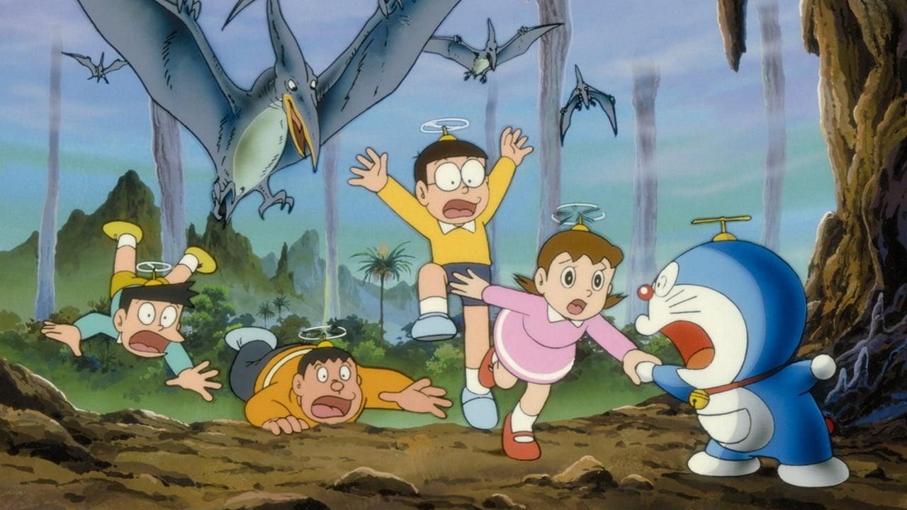 Doraemon: Nobita and the Knights on Dinosaurs backdrop