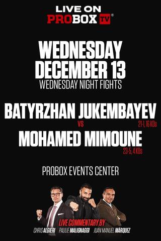 Batyrzhan Jukembayev vs. Mohamed Mimoune poster