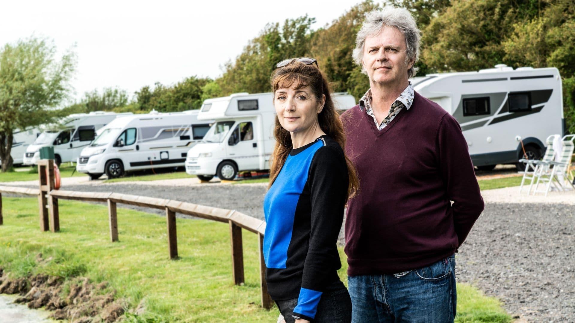 Motorhoming With Merton and Webster backdrop