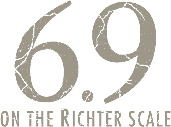 6.9 on the Richter Scale logo